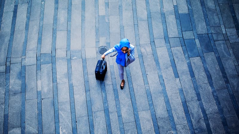 Female Walking To Work