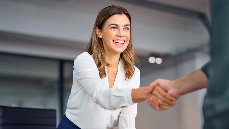 Female In A Interview
